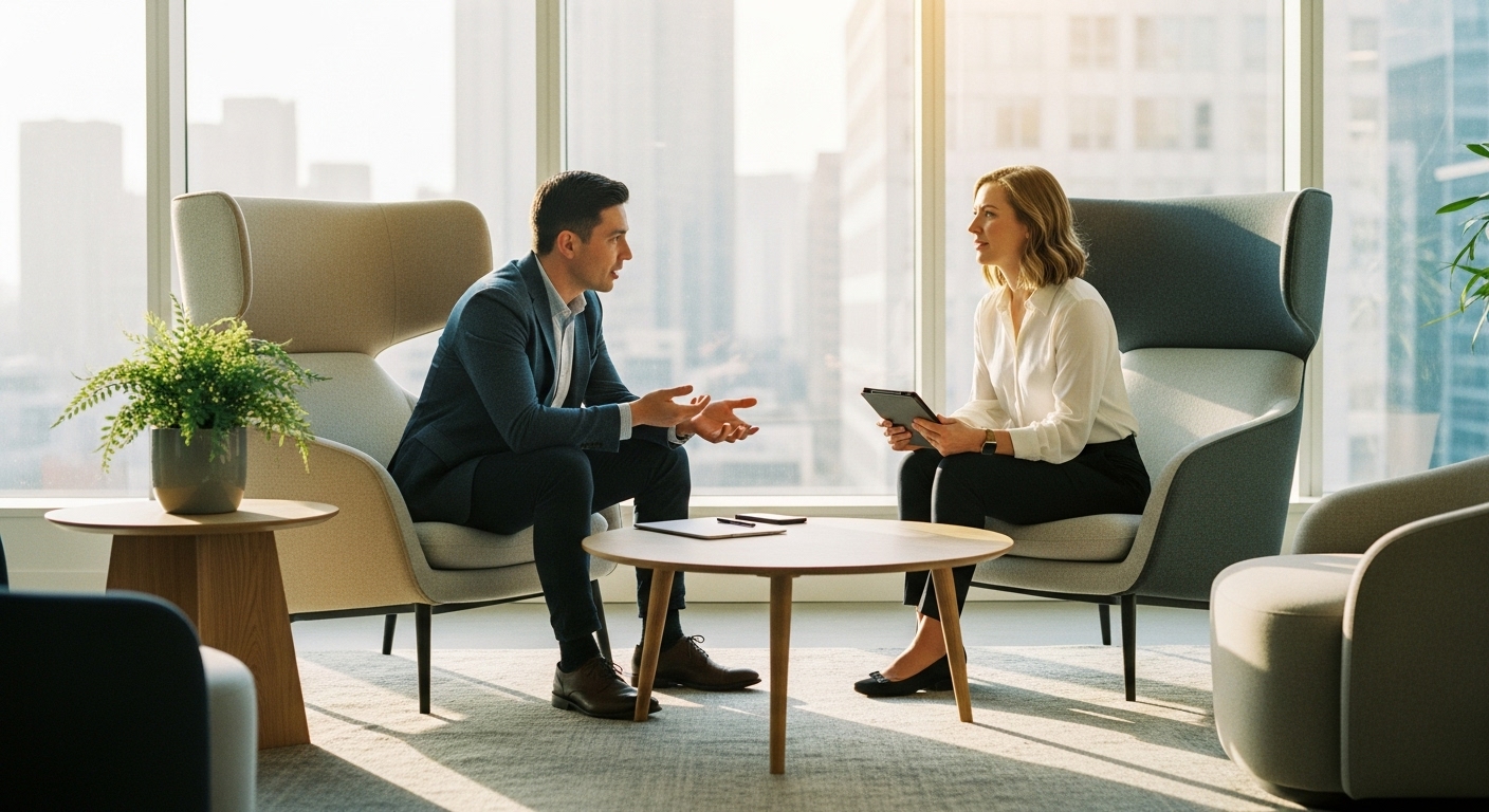 people discussing off market london office space