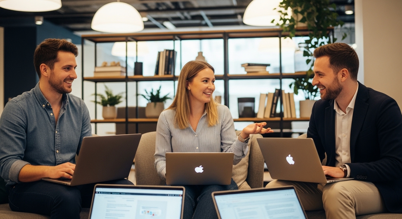 people meeting in collaborative office spaces