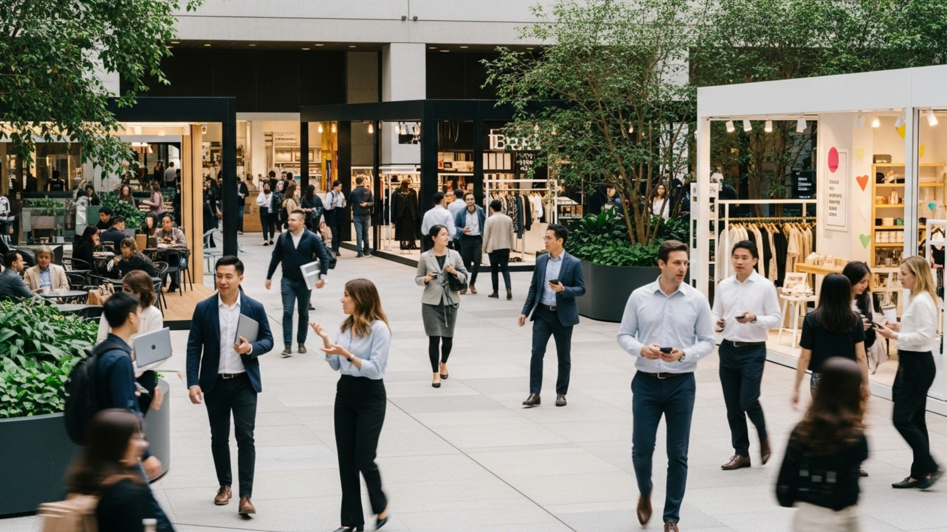 techies interacting at the plaza