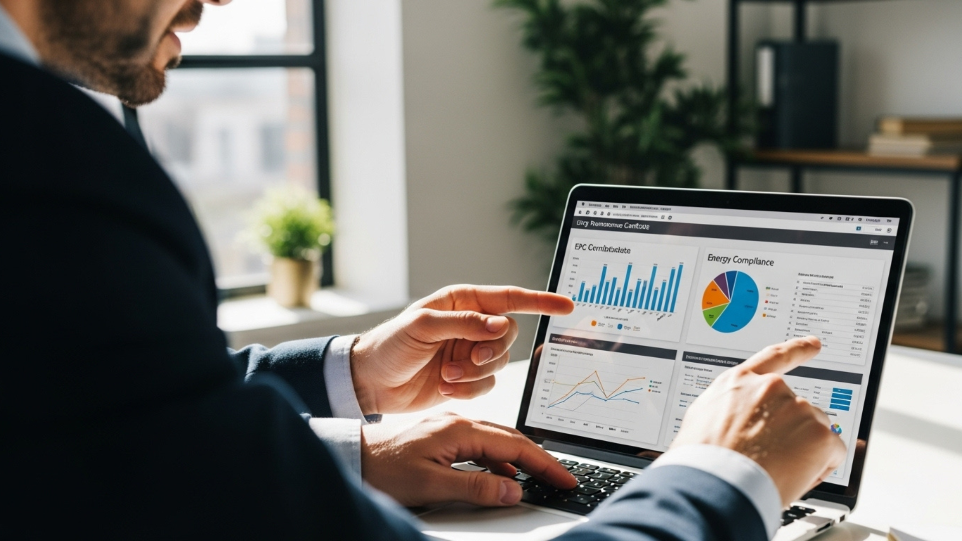 professionals discussing and reviewing EPC reports