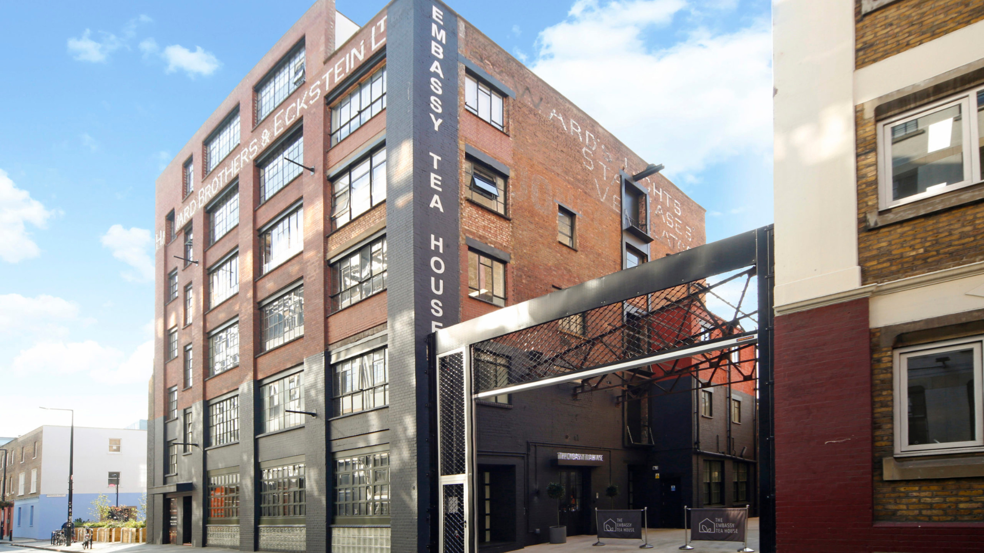 exterior view of embassy tea house office space