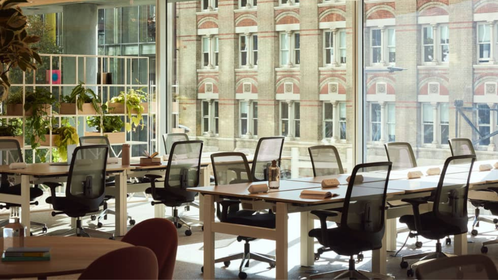 interior view of blue fin building office space