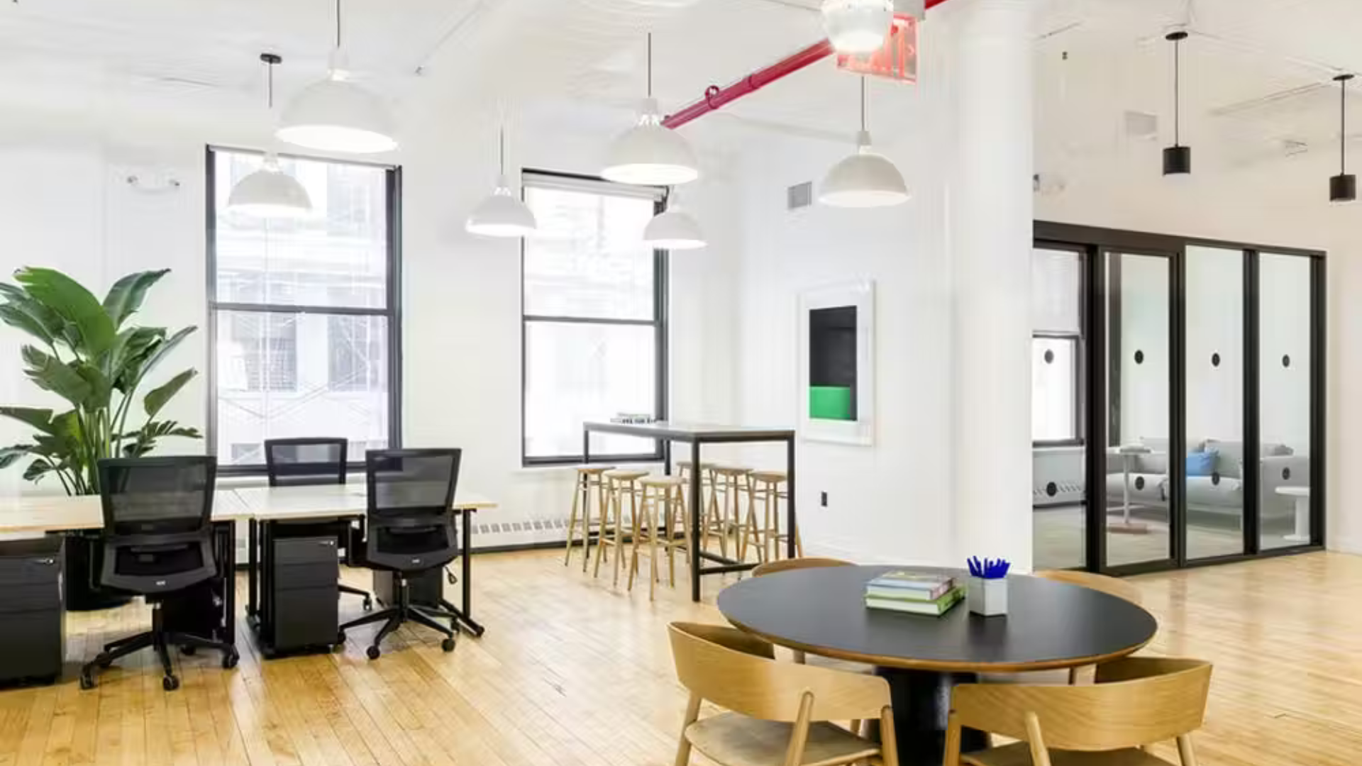 interior office view of the HQ workspace by wework in bloomsbury