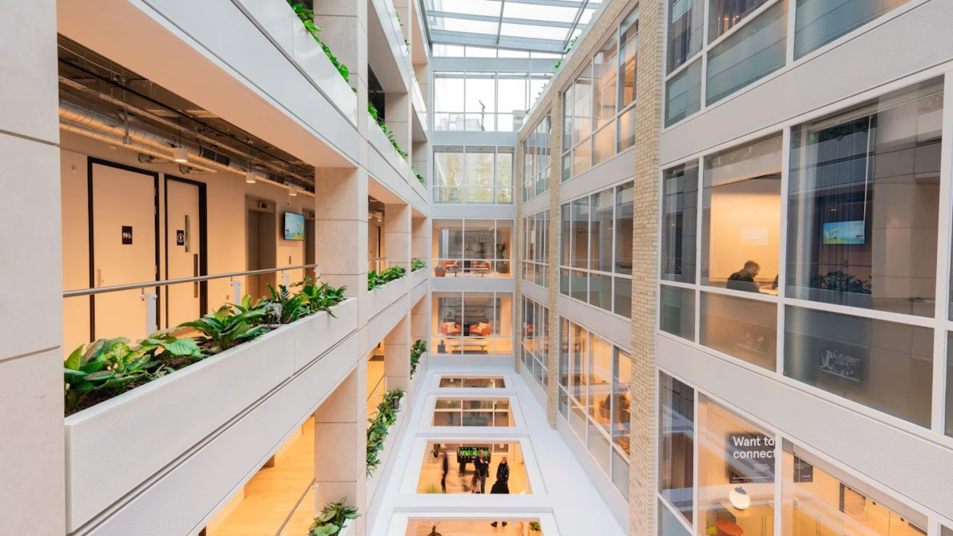interior office view of the wework workspace at kingsway in bloomsbury