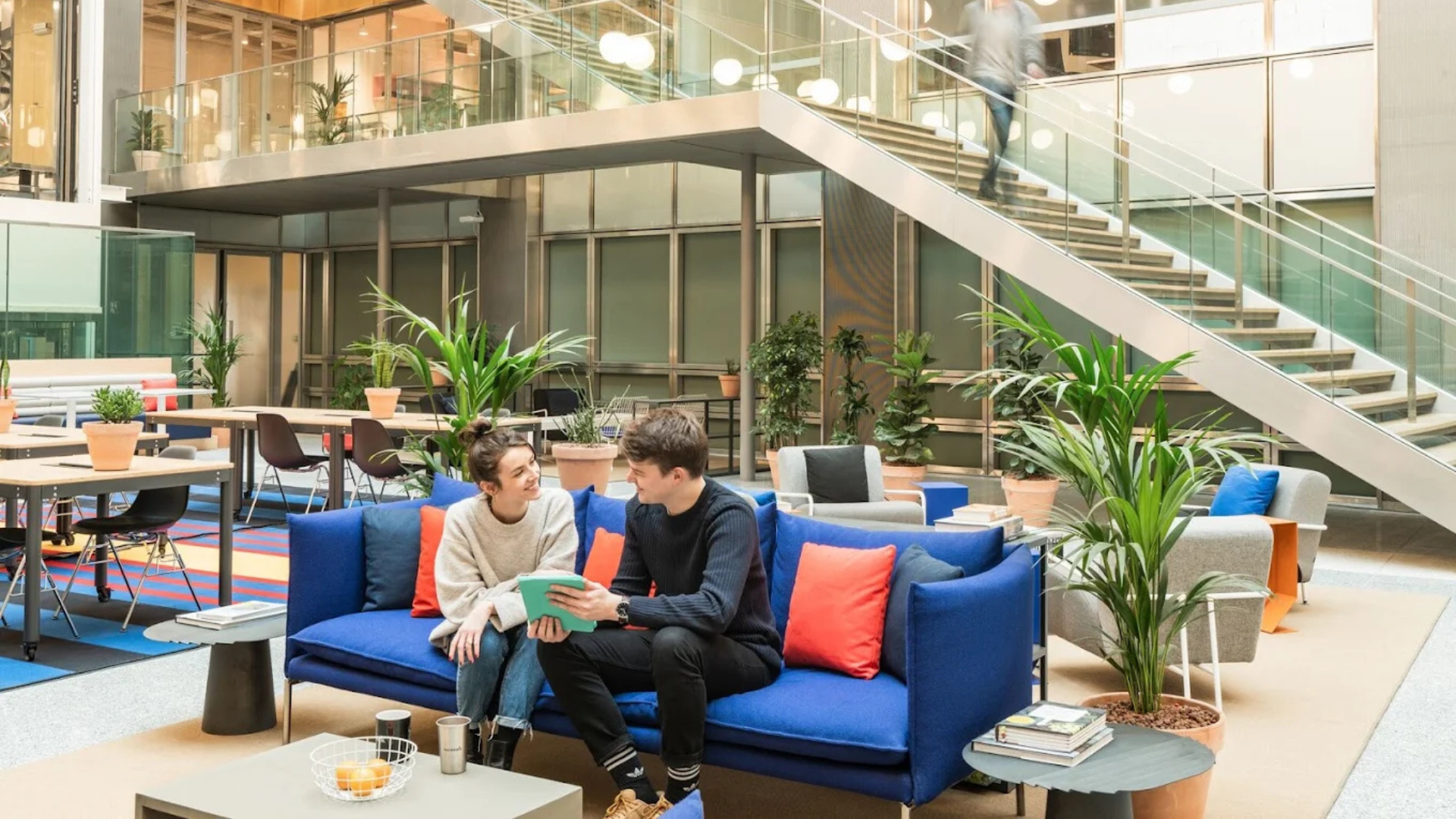 interior office view of the wework workspace in waterhouse sqaure, central london