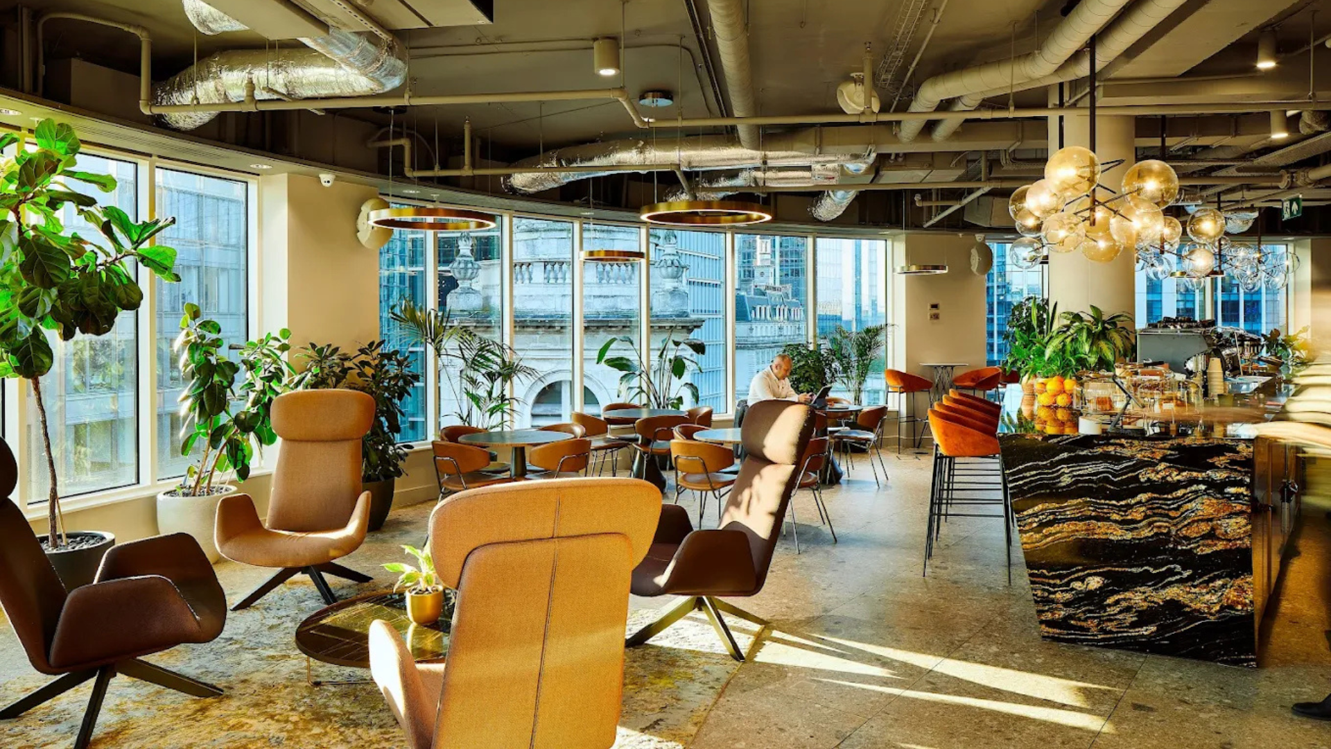 Interior office view of the Uncommon Liverpool St workspace in London