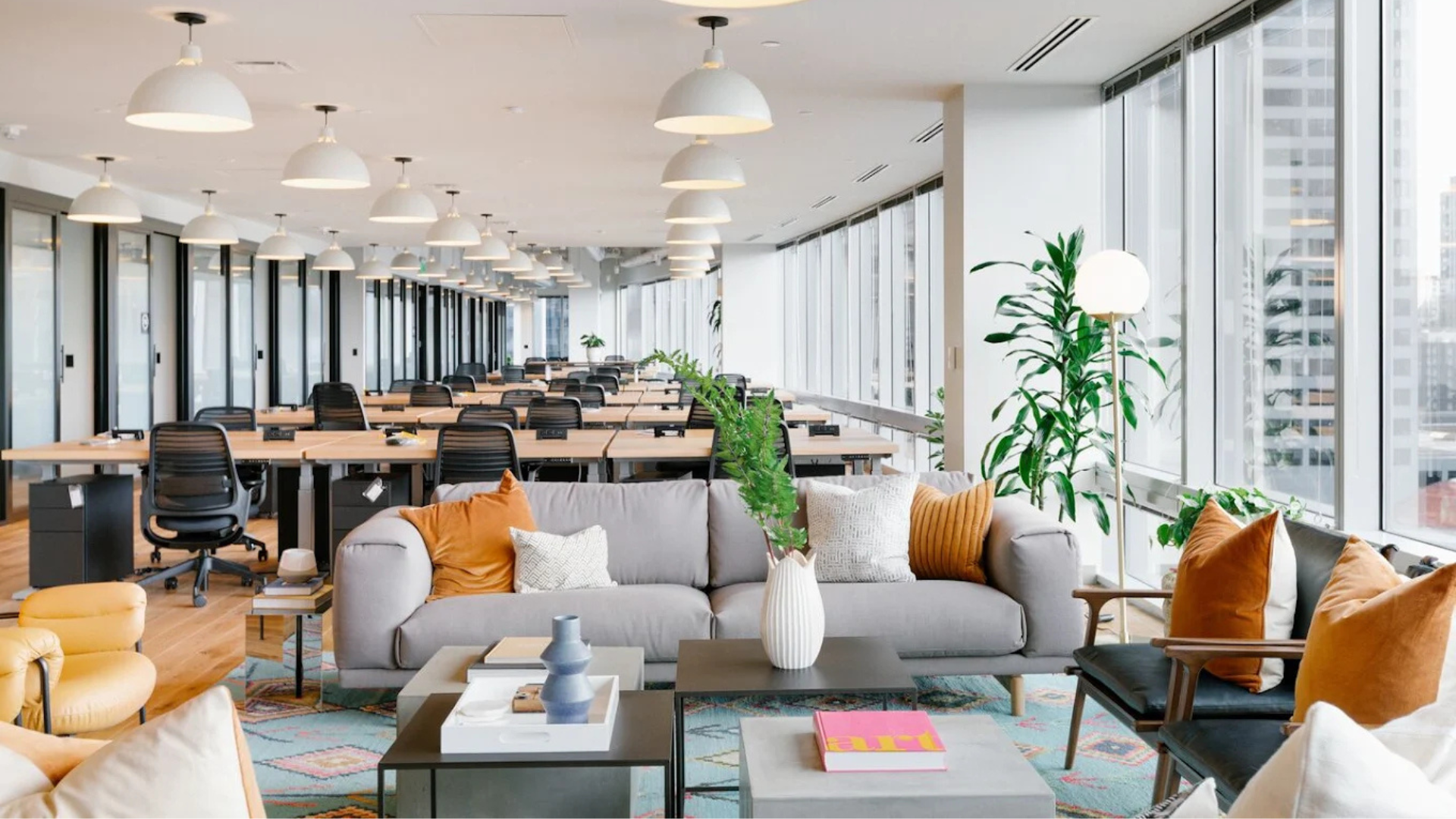 Interior office view of the WeWork Waterhouse Square workspace in London