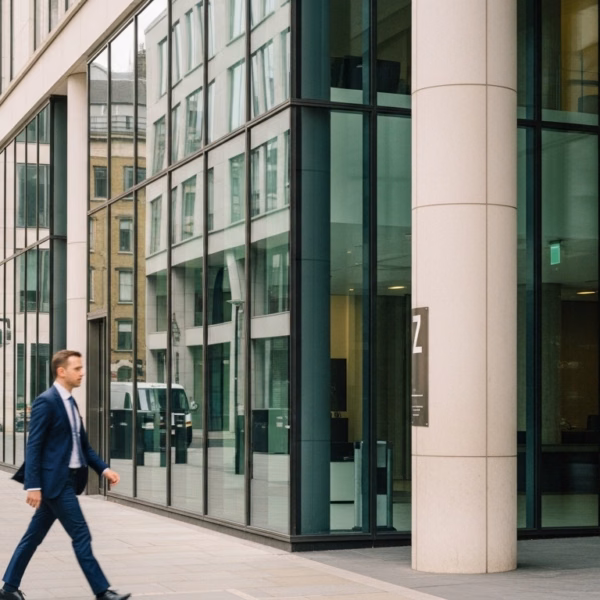 people moving in and out of london office space