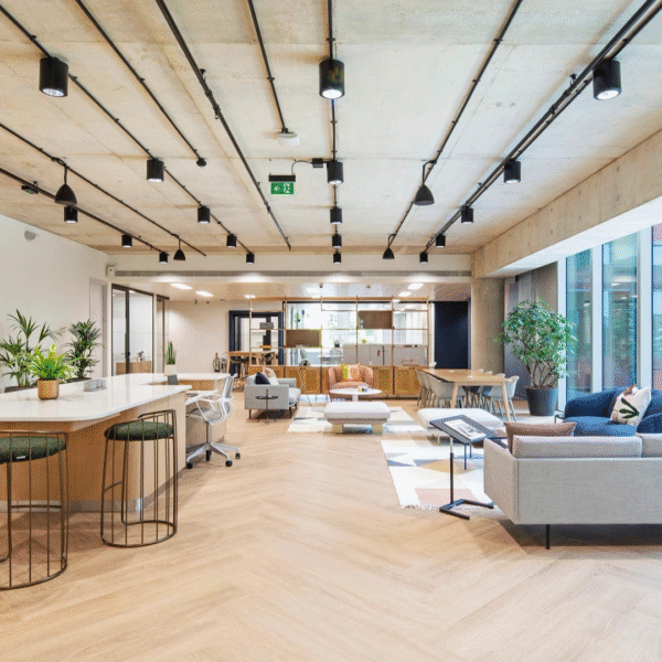 interior office view of Industrious 245 at Hammersmith