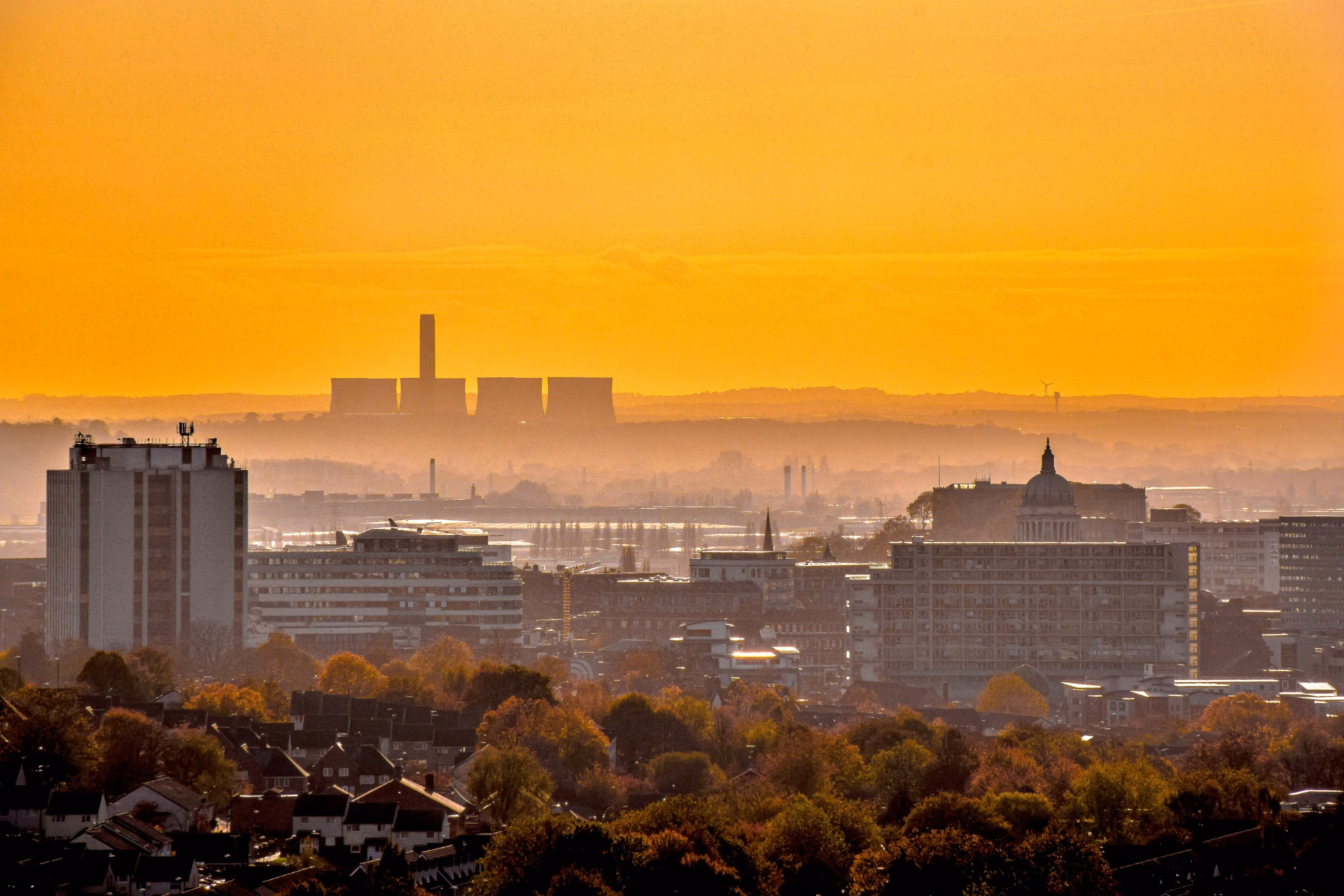 Flexible and serviced office space in Nottingham skyline view