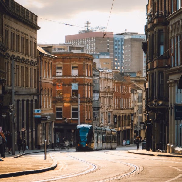 Nottingham Tram network in the city centre