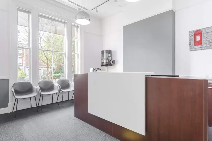 Reception facilities at a serviced office building in Coventry